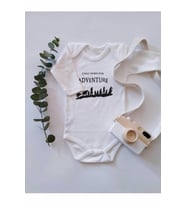 Born For Adventure Yüzüklerin Efendisi Uzun Kol Organik Baskı Bebek Body