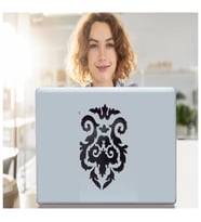 DEFTER STİCKER,LAPTOP STİCKER  SİYAH ÇİÇEKLİ PVC 48X33X0,5CM
