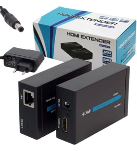 Hdmi Görüntü Aktarma, HDMI TO CAT5/CAT6, 60 Metre, Adaptörlü, Extender