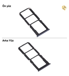 Oppo A74 Sim Tepsisi Çiftli Siyah Çift Hatlı Dual Sim Sim Yeri Sim Kızağı Sim Kart Yuvası