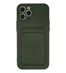 iPhone 12 Pro Max Kılıf Kelvin Kartvizitli Silikon - Koyu Yeşil