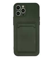 iPhone 12 Pro Max Kılıf Kelvin Kartvizitli Silikon - Koyu Yeşil