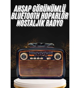 Nostaljik Görünümlü Ahşap Radyo Tf Sd Usb Girişli Led Fener Işıklı - Lisinya