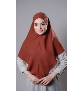 Taba Pratik Hazır Geçmeli Tesettür Eşarp Pamuk Caz Kumaş Düz Hijab 2306_33