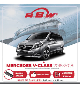 RBW Mercedes V-Class 2015 - 2018 Ön Muz Silecek Takımı (Siyah)
