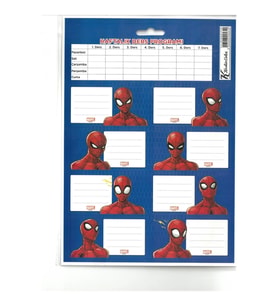 KESKİN 220130 SPIDERMAN DERS PROGRAMLI OKUL ETİKETİ 3'LÜ