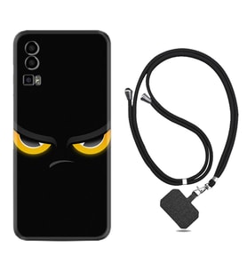 General Mobile Gm 23 Kılıf Silikon Boyun Askılı İpli Desenli Silikon Black Eyes 1644
