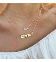 Kişiye Özel 925 Ayar Gümüş Tasarım Gold Kaplama İsim Kolye