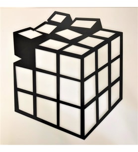Aleda Rubik Küp-1 Lazer Kesim Metal Tablo