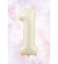 Retro Krem 1 Yaş Balonu Krem Rakam Folyo Balon 80cm (Model 1)