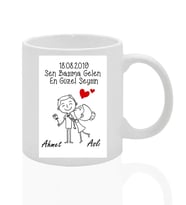 Hediyelik Sevgiliye Eşlere Özel Tasarlanan Şık Tema Kupa Bardak (İstediğiniz İsim Yazılır)