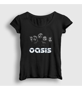 Presmono Kadın Siyah Band Oasis T-Shirt 100059tt