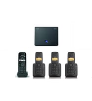 Gigaset AS690 IP 4 Dahili Dect Telsiz Kablosuz Telefon Santrali (Siyah)