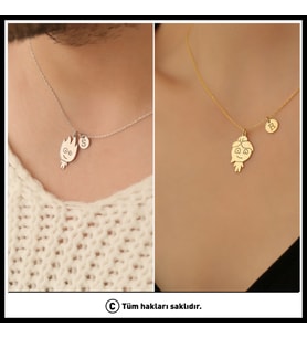 Sevgililer Gününe Özel Ateş Ve Su Kişiye Özel Harf Kolye ( Çift )