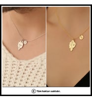 Sevgililer Gününe Özel Ateş Ve Su Kişiye Özel Harf Kolye ( Çift )