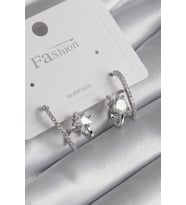 Pirinç Gümüş Renk Zirkon Taşlı Kadın Küpe 5886 - HPSBYI8586-1673