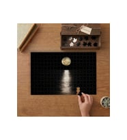 Ayın Suya Yansıması- Gece Tasarımı 240 parça Ahşap Puzzle Ahşap Kutuda MP00186