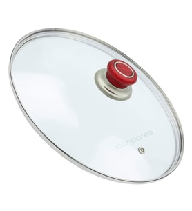 Tencere Sahan Tava Cam Kapağı Kapak 18 cm Kırmızı Tutma Tepesi