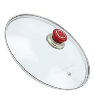 Tencere Sahan Tava Cam Kapağı Kapak 18 cm Kırmızı Tutma Tepesi