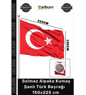 #ŞanlıBayrak Kaliteli Dış Mekan Solmaz 150x225 cm Alpaka Kumaş Ay Yıldızlı Şanlı Türk Bayrağı