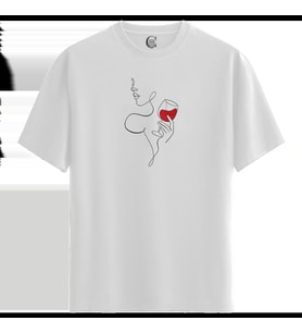 Elegant Sip - %100 Pamuklu Kadın Beyaz Tişört - Premium Quality
