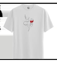 Elegant Sip - %100 Pamuklu Kadın Beyaz Tişört - Premium Quality (Siyah - Beyaz)