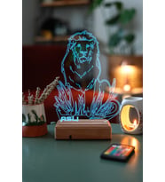 Kişiye Özel 3D Aslan 16 Renk Dekoratif Led Lamba
