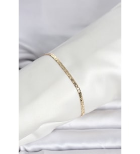CM 14K Gold Renk Yassı Ezme Zincir Model Kadın Bileklik 5886 - HPSBYI4959-4097