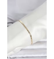CM 14K Gold Renk Yassı Ezme Zincir Model Kadın Bileklik 5886 - HPSBYI4959-4097
