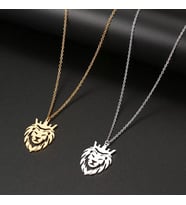 Kişiye Özel 925 Ayar Gümüş Aslan Kral Kolye (Gold)