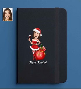 Kişiye Özel Kadın Model 13x21 Siyah Defter-19