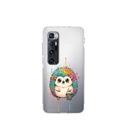 Xiaomi Mi 10 Ultra ile Uyumlu Splash Kirpi Tasarımlı Şeffaf Silikon Kılıf