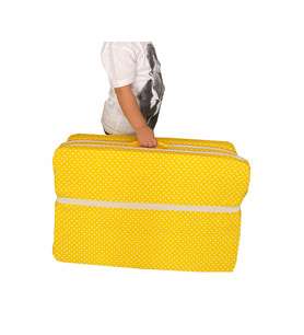 Bebek Yatağı Oyun Parkı Katlanabilir Sünger Yatak 60x120-4 CM (SARI PUANTİYELİ)