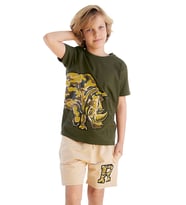 Rhino Erkek Çocuk T-shirt Şort Takım (Haki)