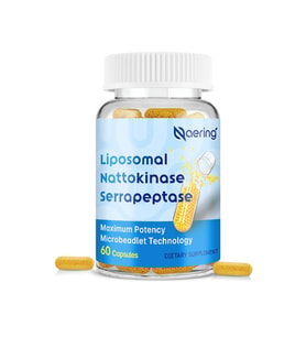 Naering Liposomal Nattokinase 12,000 FU Serrapeptase 360,000 SPU Enzyme - Enriched with Synergistic Enzymes and Nutrient Blend Inulin for Circulatory, Gut, Digestion 60 Capsules.51.
