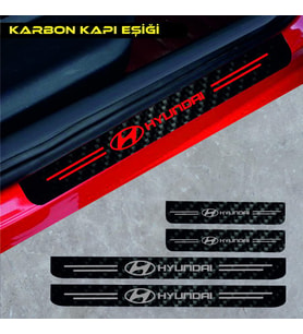 Hyundai İ40 İçin Uyumlu Aksesuar Oto Kapı Eşiği Sticker Karbon 4 Adet