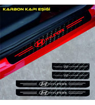 Hyundai İ40 İçin Uyumlu Aksesuar Oto Kapı Eşiği Sticker Karbon 4 Adet