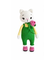 ElcHandmade Amigurumi Örgü Kedi Çiçek Detaylı