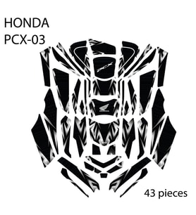 Grippatch - HONDA PCX-125 (2025) ile Uyumlu 43 Parça Tank Pad Seti GC40-S/B-S