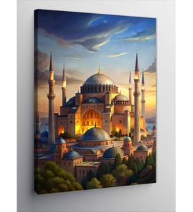Kanvas Tablo Ayasofya Camii'Nde Gün Batımı