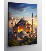 Kanvas Tablo Ayasofya Camii'Nde Gün Batımı
