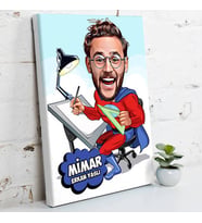 Mimar İçin Karikatürlü Kanvas Tablo