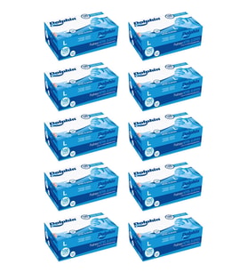 Dolphin Tek Kullanımlık Lateks Mavi Pudrasız Nitril Muayne Eldiveni Large Büyük Boy -100'lü 10 Paket