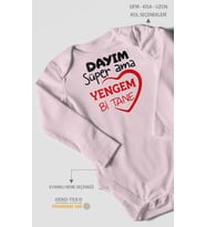 Dayım süper ama yengem bir tane Uzun Kollu Bebek Body %100 Pamuk