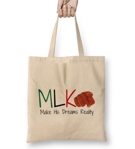 MLK Make His Dreams Reality Black History Mont Blm Black Lives Matter Bez Çanta Uzun Saplı