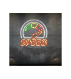 SPEED Yazılı ve Şekilli Neon Tabela