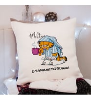 Uyanamıyorum! (Garfield) Tasarımlı Yastık Kişiye Özel