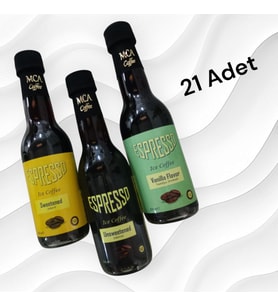 Mca Espresso Soğuk Kahve (Şekersiz,Şekerli,Vanilya) 250 ml x 21 adet