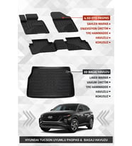 Sahler Hyundai Tucson 2021+ Uyumlu 4.5D Premium Havuzlu Paspas ve Liner Marka 3D Bagaj Havuzu
