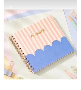 Spiralli Süresiz Planlayıcı - 19x19cm - Motivasyon ve Sticker Sayfaları (Mavi)